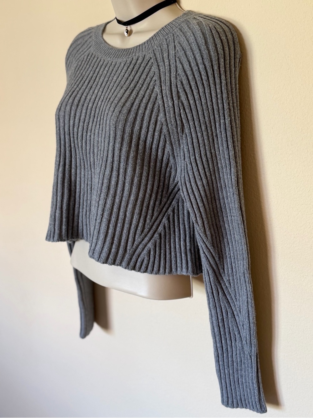 NWT Loft Ribbed Knit Sweater in Gray Size Medium - Picture 8 of 13
